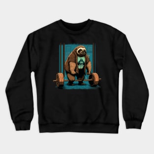 Powerlifting Sloth Crewneck Sweatshirt